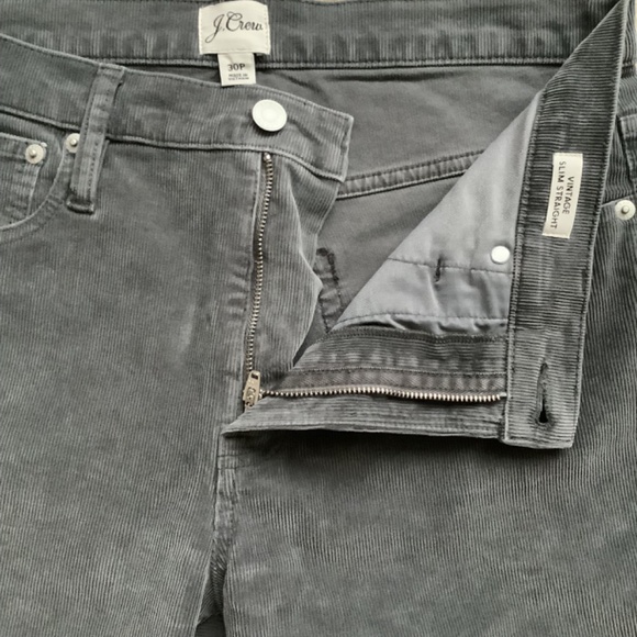J. CREW Vintage Slim Straight Grey Cords - Picture 4 of 5